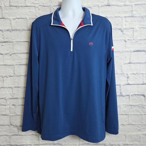 Southern Tide 1/4 Zip Performance Pullover Mens Size Large Blue Long Sleeve - Picture 1 of 12